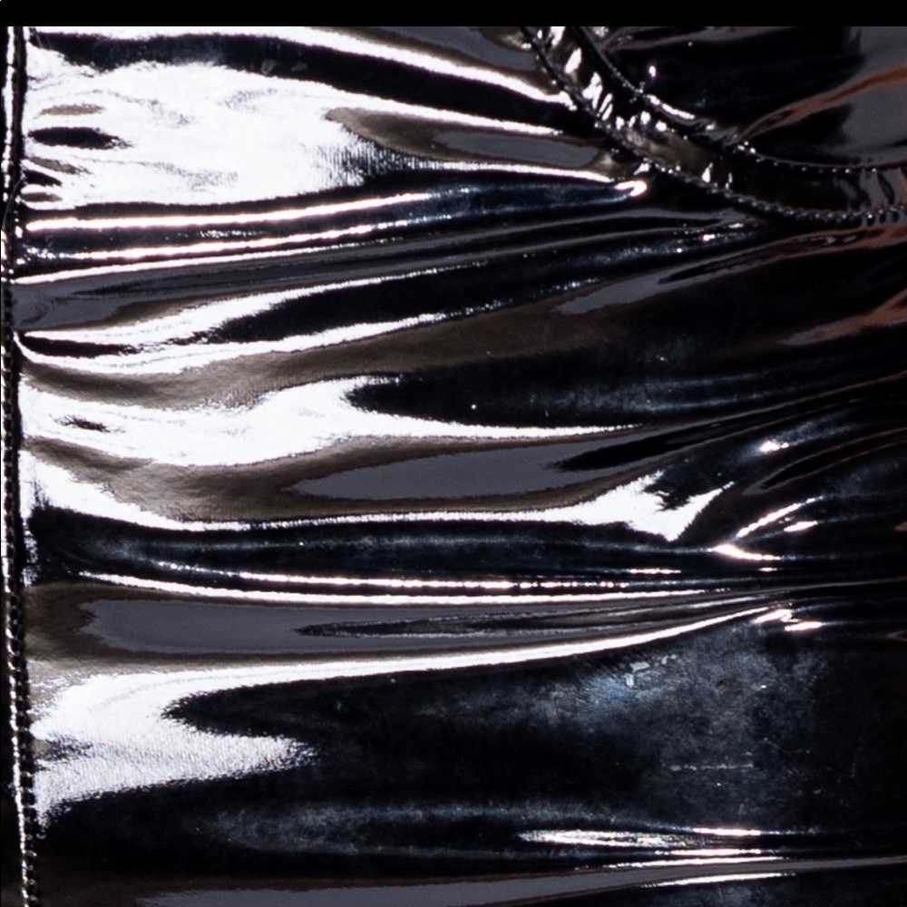 Sexy Black High Rise Wet Look PU Leggings LAST ONE - Picture 4 of 8